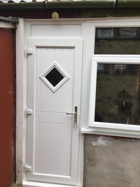 Composite and uPVC door installation