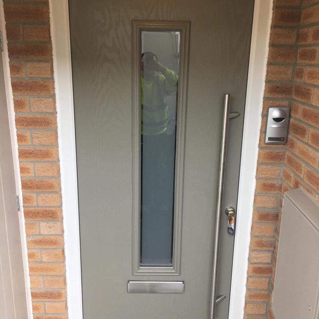Composite and uPVC door installation